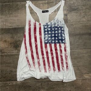 Popular Basics Red and Blue Flag Tank Top